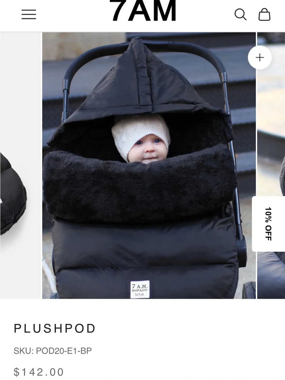 PlushPod Black Baby Stroller Footmuff - Cozy Insulated Liner